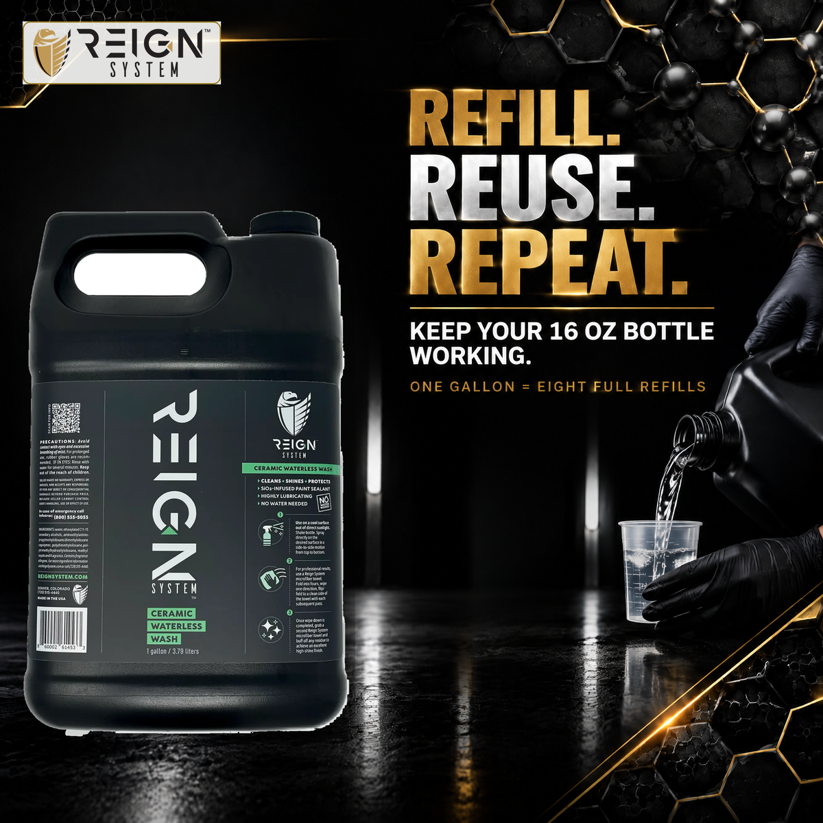 Ceramic Waterless Wash, 1 Gallon • The Ultimate Care Solution - Reign System