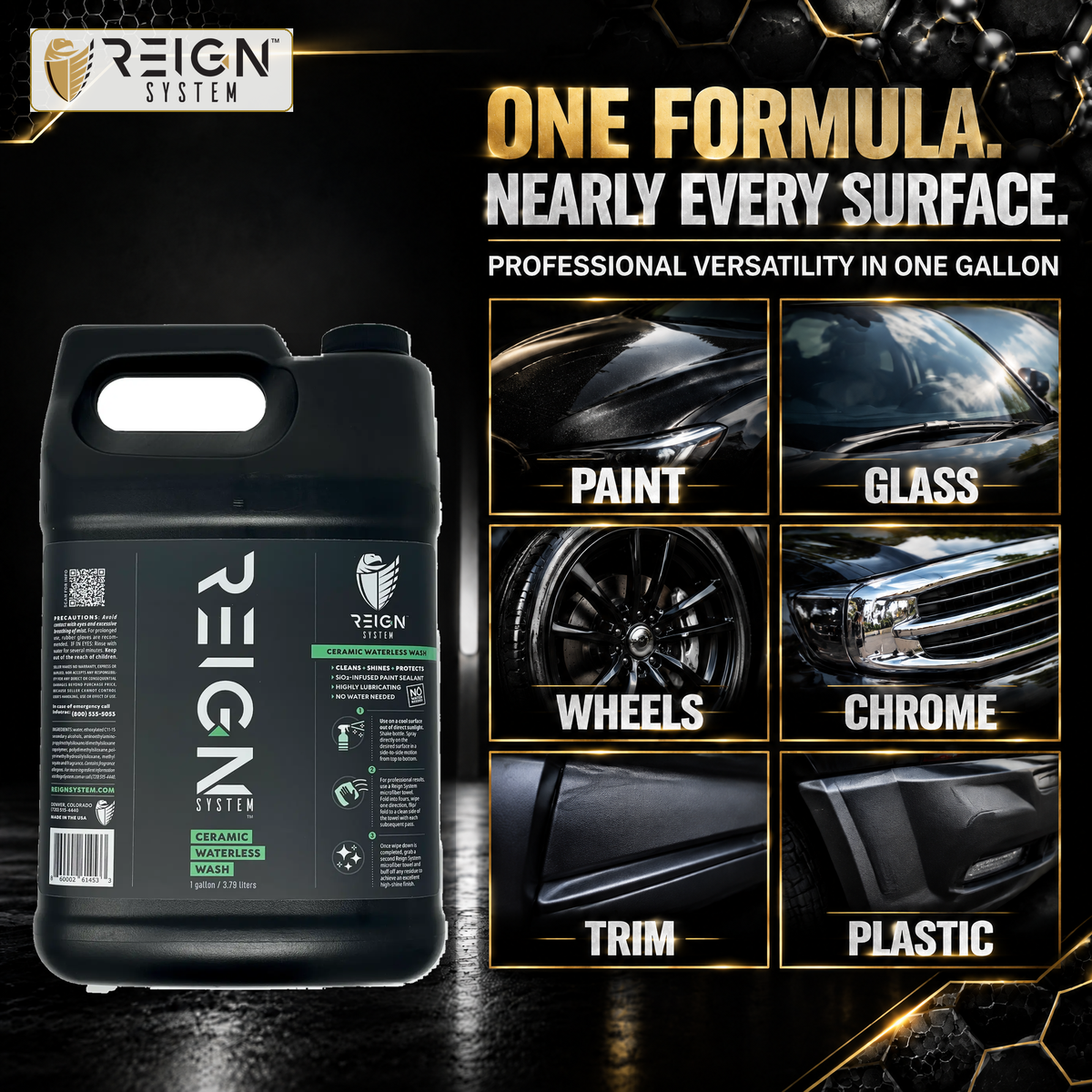 Ceramic Waterless Wash, 1 Gallon • The Ultimate Care Solution - Reign System