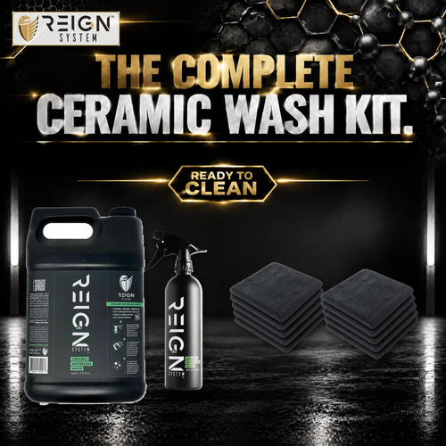 Ceramic Waterless Car Wash Pro Kit Bundle | 1 Gallon + 16 oz Bottle + 8 Towels - Reign System