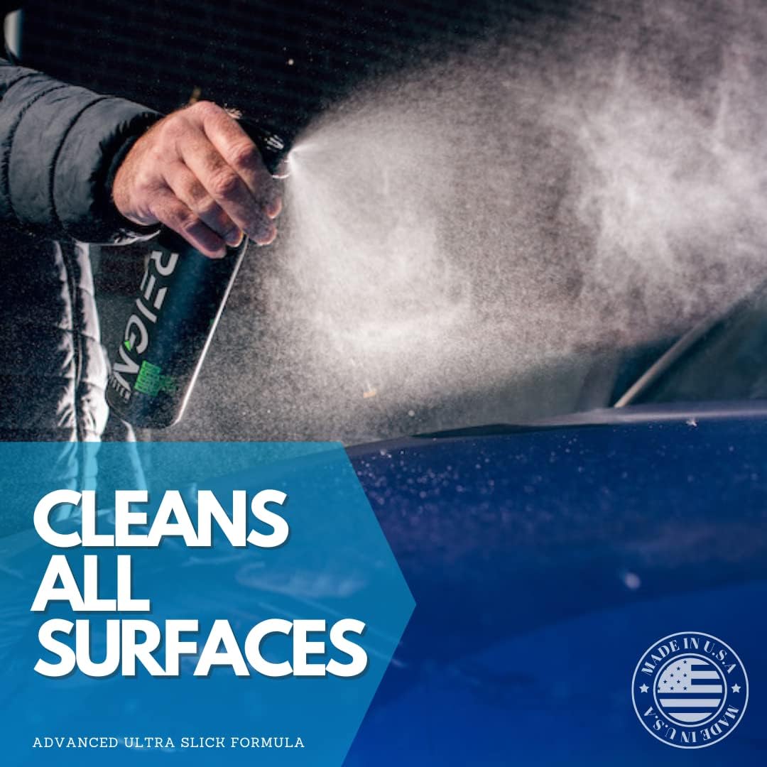 Reign System Ceramic Waterless Car Wash – 3-in-1 Wash, Shine & Ceramic Protection – No Hose Needed – Eco-Friendly Detailing Spray for Paint, Glass, Chrome & Wheels – Hydrophobic, Streak-Free Finish - Reign System